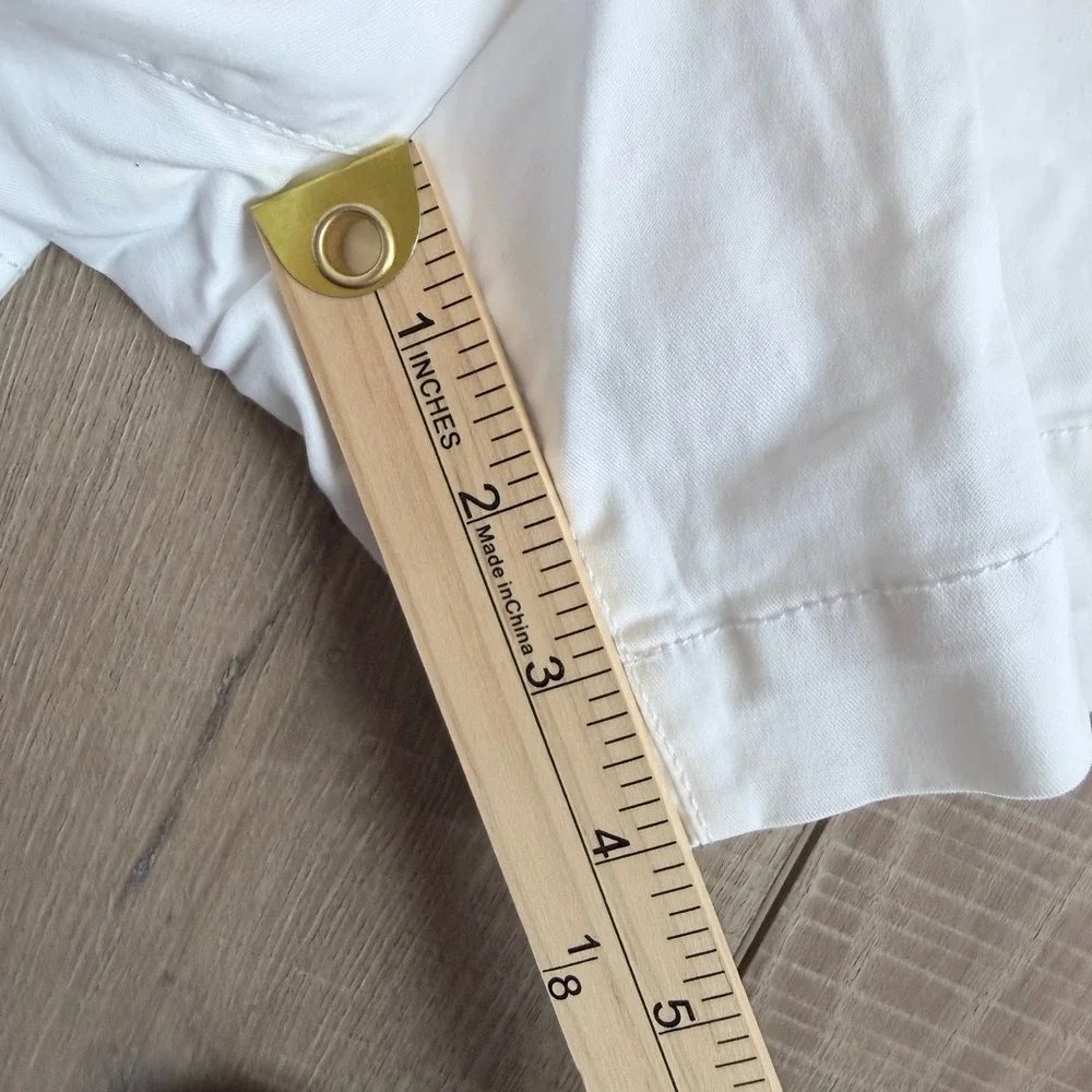 Gap Pleated White Shorts Womens 16 High Rise Cotton Stretch Chino